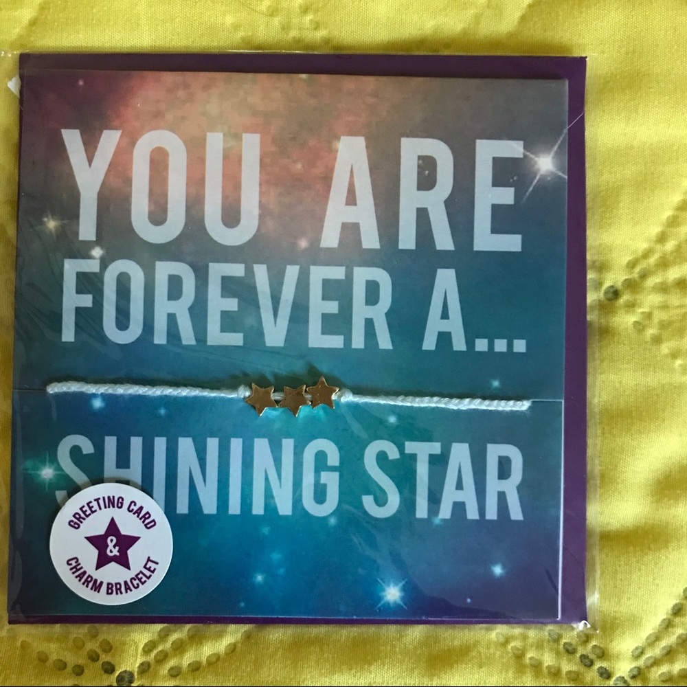 Greeting Card and Wish Bracelet with Star Charm.